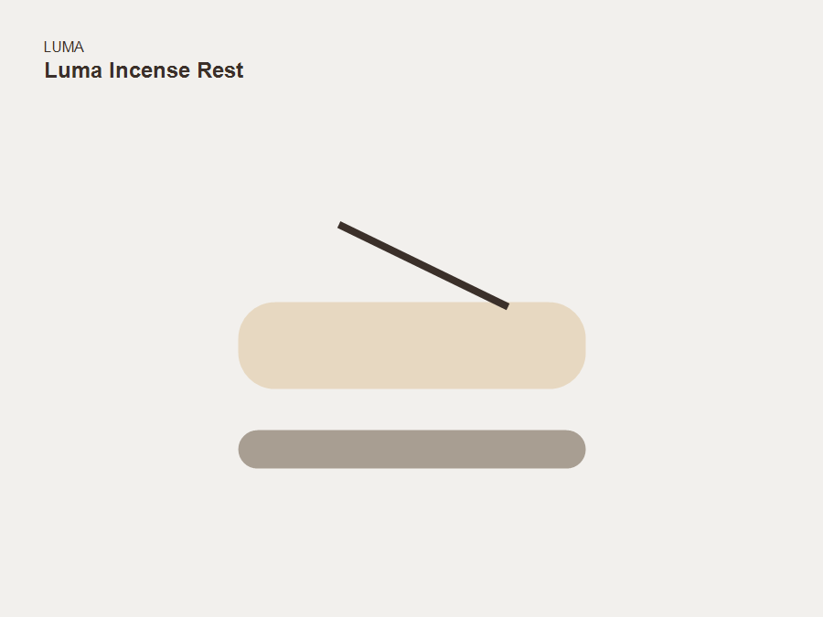 Low cream incense rest with a calm rounded form